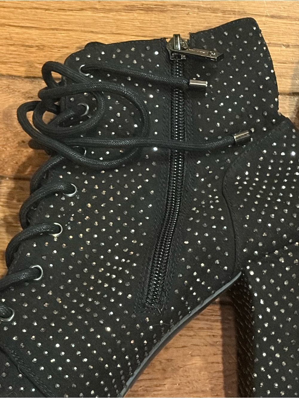 NEW Jessica Simpson Irella-2 Platform Black Suede Sparkle Size 7.5 - Picture 10 of 15